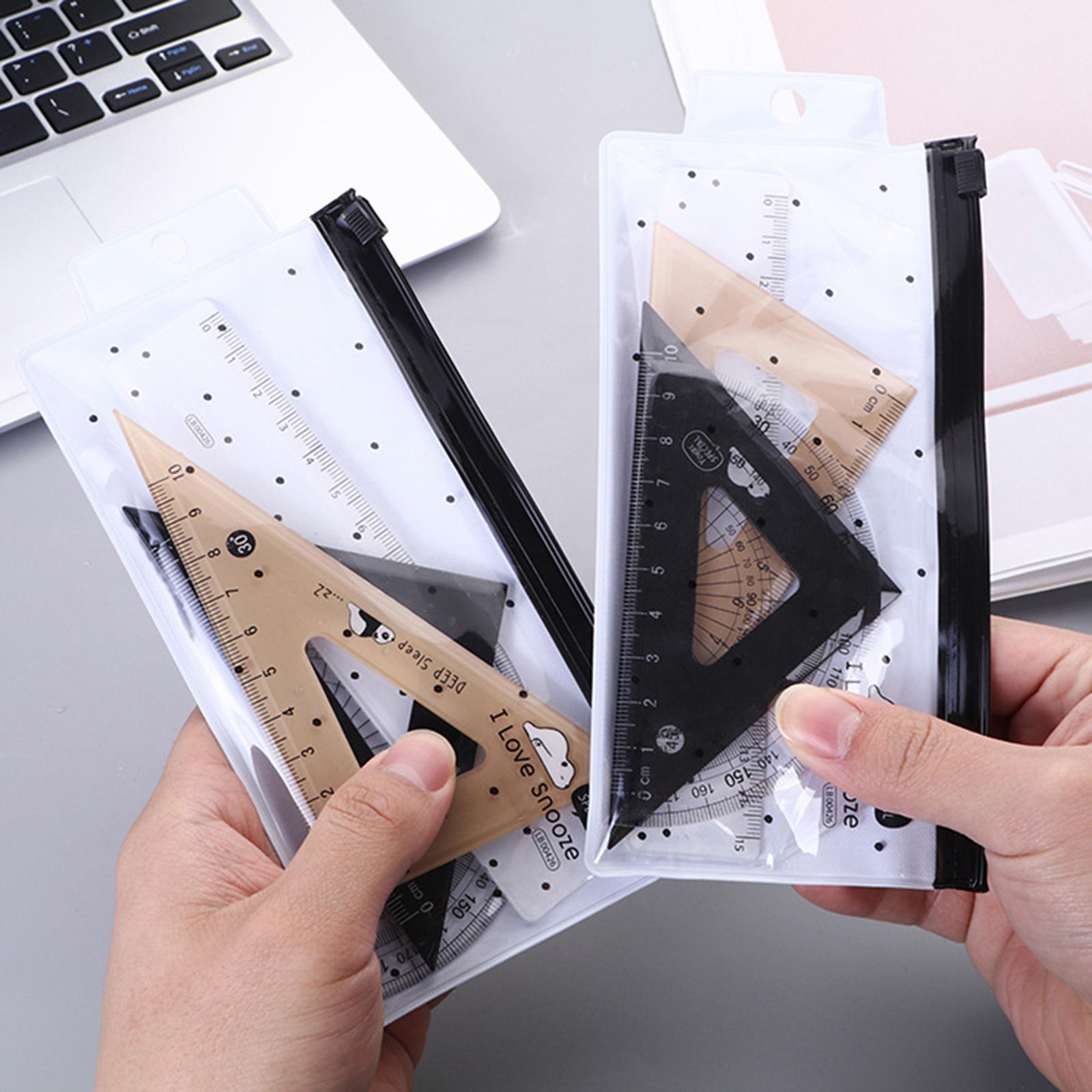4x Geometry Math Ruler Measuring Tool Office Architects