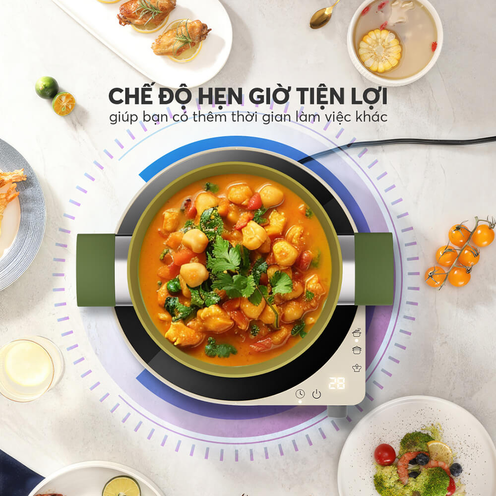 Bếp Điện Từ Đơn Elmich ICE-8878 1800W, Hàng Chính Hãng, Mặt Kính Ceramic - JoyMall