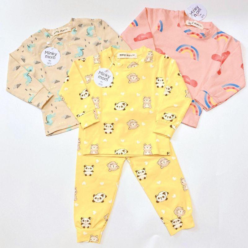 Bộ dài tay Cotton Cao cấp Minky Mom họa tiết Gấu trúc cho bé