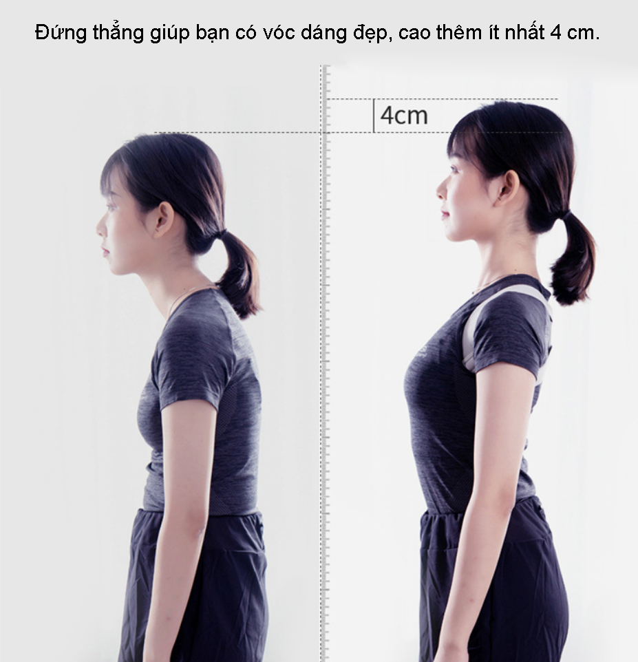 Đai đeo chống gù lưng cho học sinh, người lớn (có rung thông báo)