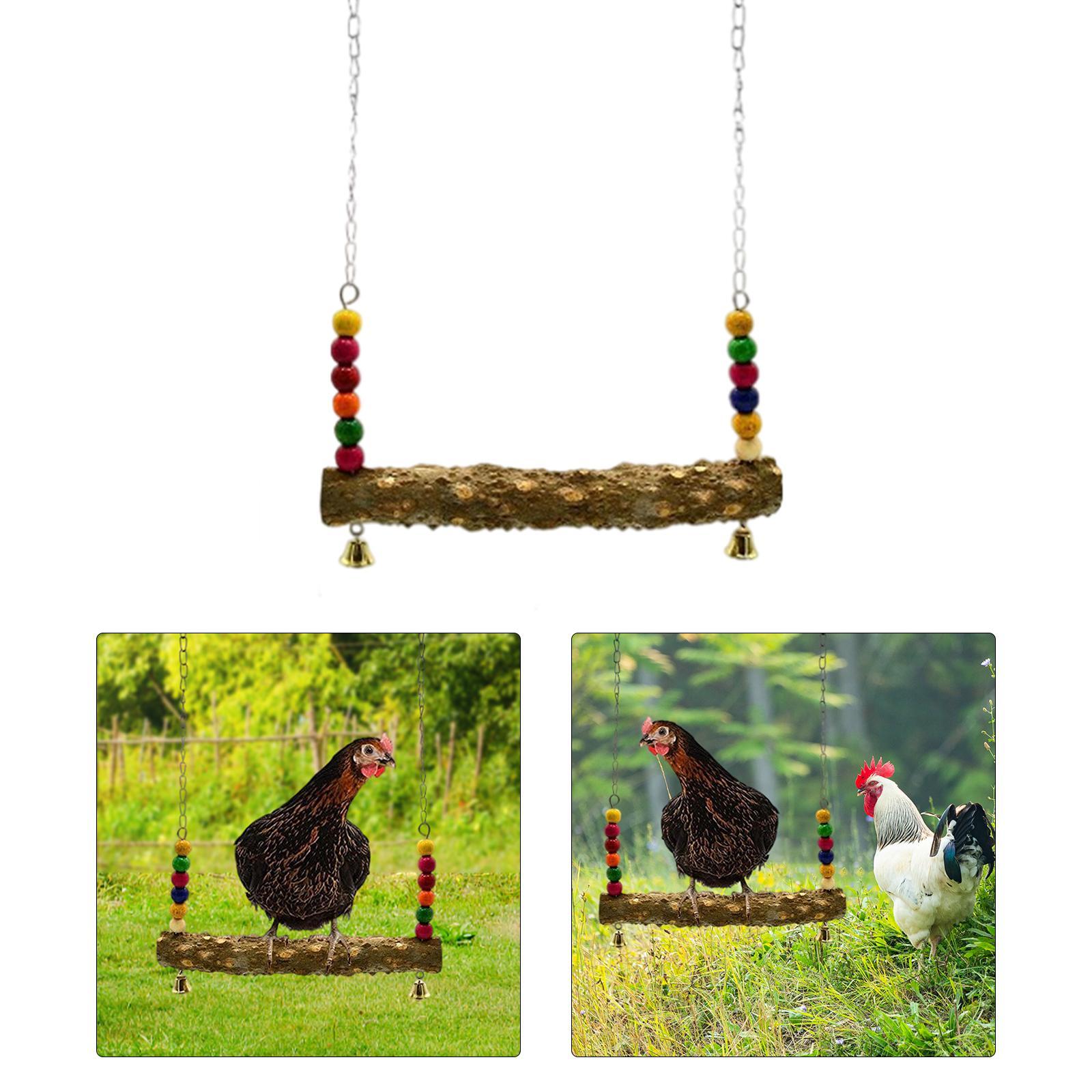 Wood Birds Swing Hanging Toy Parrot Chicken Macaw Handmade Bite Toys Hammock