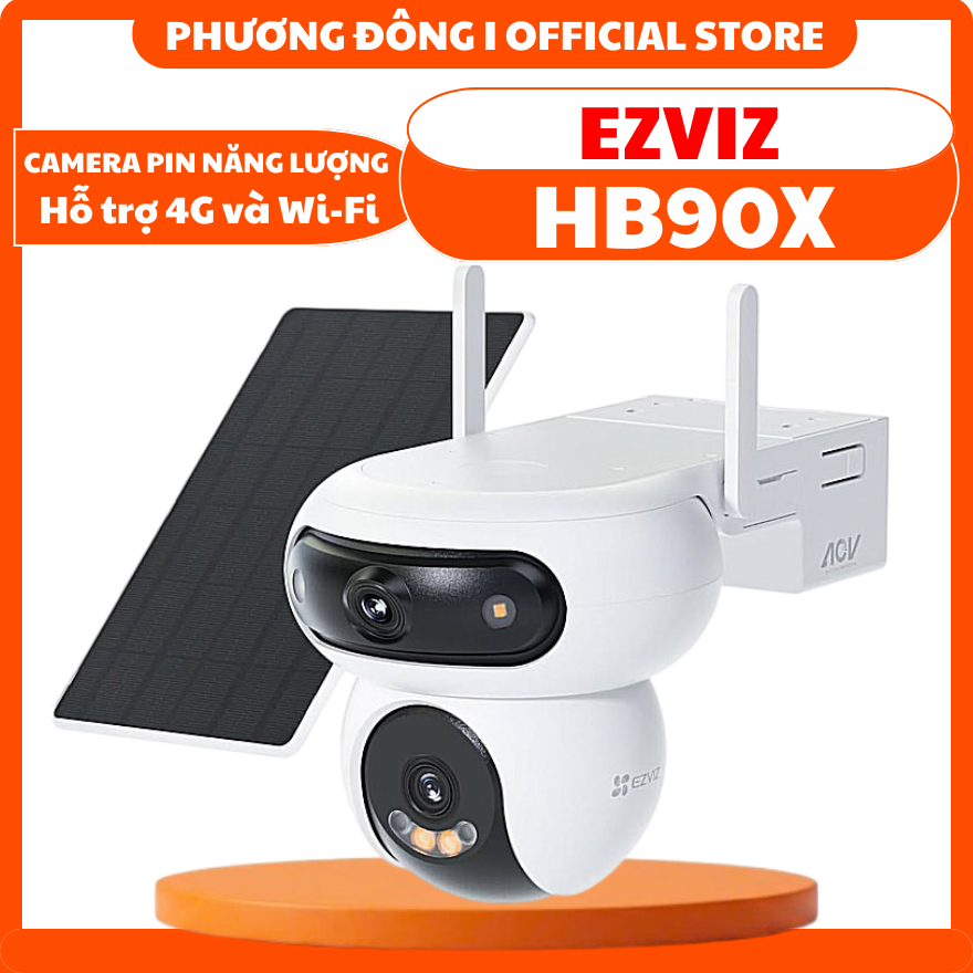 CAMERA DÙNG SIM VÀ DÙNG WIFI NGOÀI TRỜI EZVIZ HB90X 8MP - TẶNG PIN 10400mAh, ĐÀM THOẠI, CÓ MÀU, PHÁT HIỆN CHUYỂN ĐỘNG
