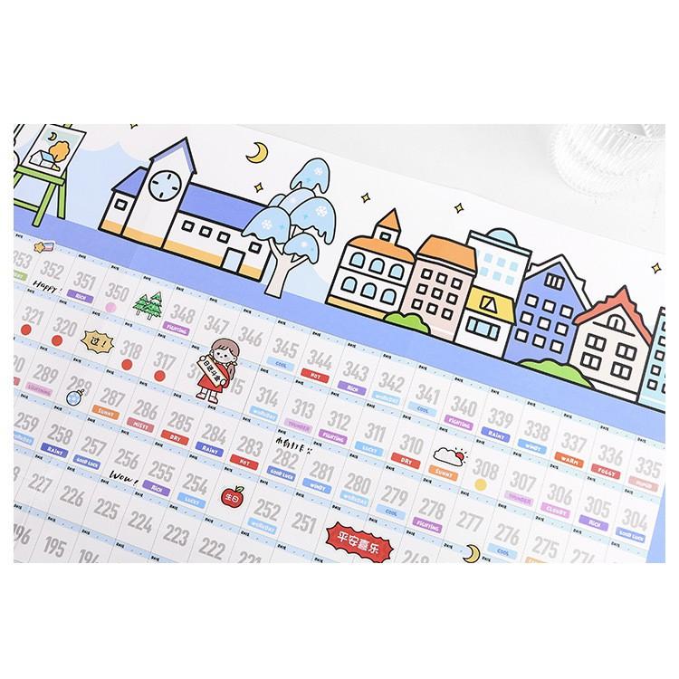 365 Day Plan dán tường kèm sticker trang trí độc đáo - MiuSua