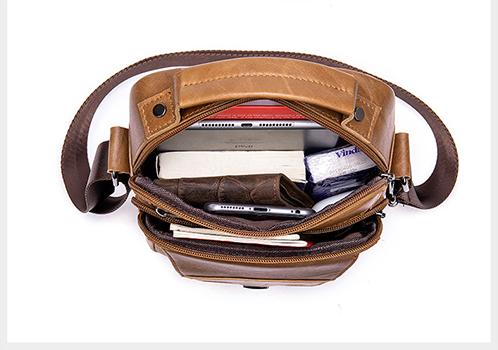Túi đeo chéo nam Marrant BHM7329 Túi xách tay, da bò nguyên miếng, không bong nổ, vừa ipad đến 8.7inch.