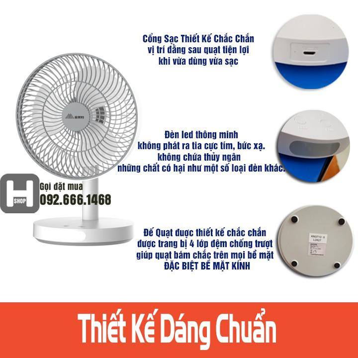 Quạt Tích Điện Để Bàn Mini Phun Sương