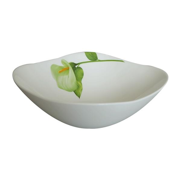 Bộ 3 Tô thủy tinh vuông Diva Ivory hoa I.B - Hàng chính hãng