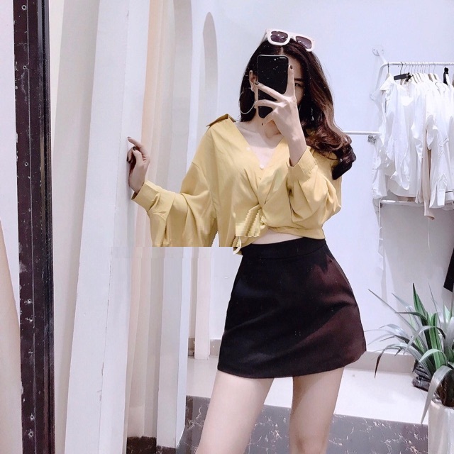 chân váy chữ A trơn xinh xắn có quần  trong thời trang cho nữ