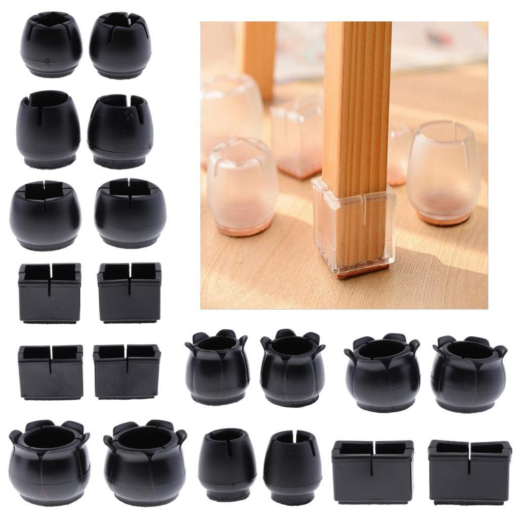 10pcs Chair Leg Caps Wood Furniture Floor Protectors Table Glides
