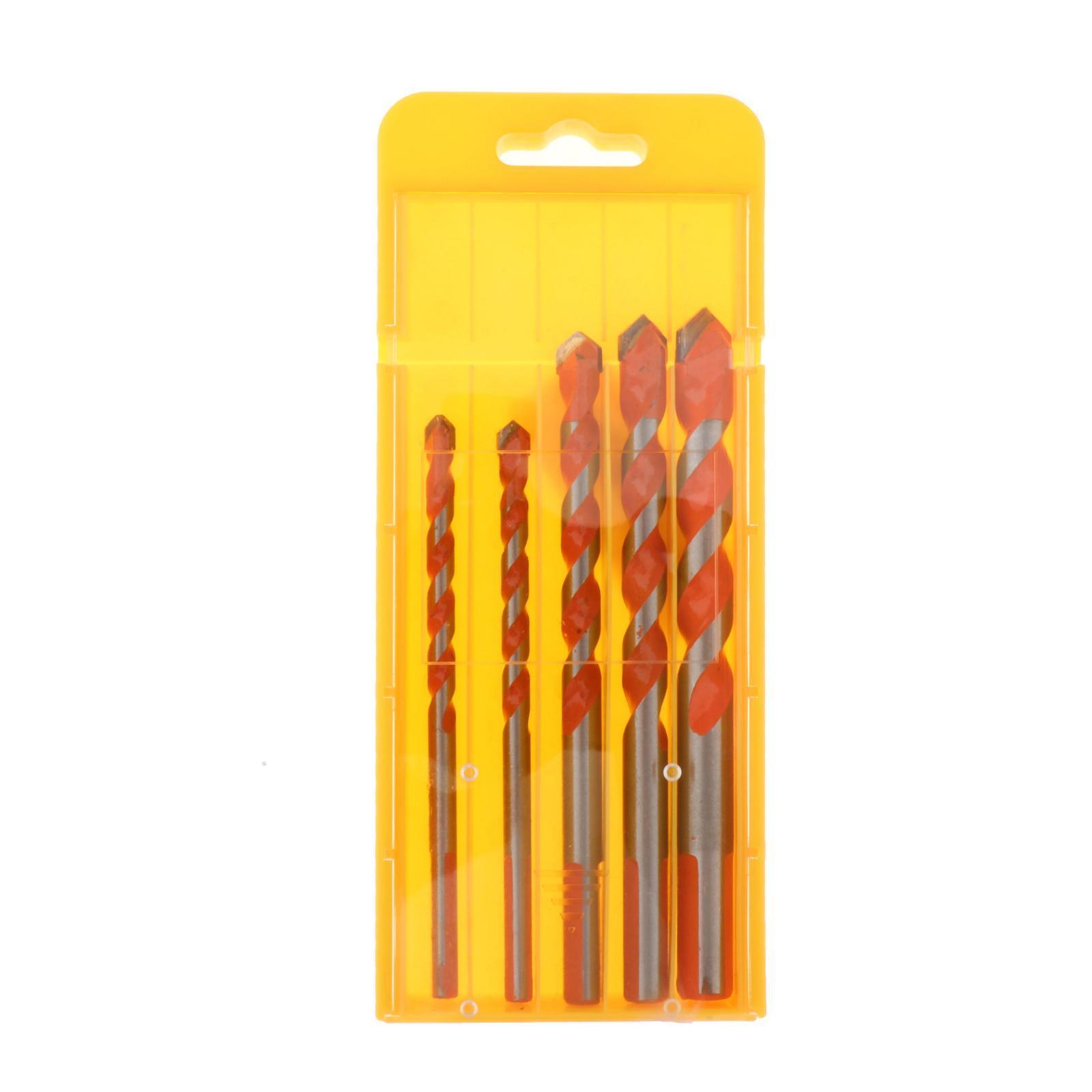 5/7 Pieces Triangle Drill Bit Set Multifunctional Drill Bits Punching Drill Bits Set with Carbide Tip for Tile Concrete Glass Wood, 6/6/8/10/12 mm
