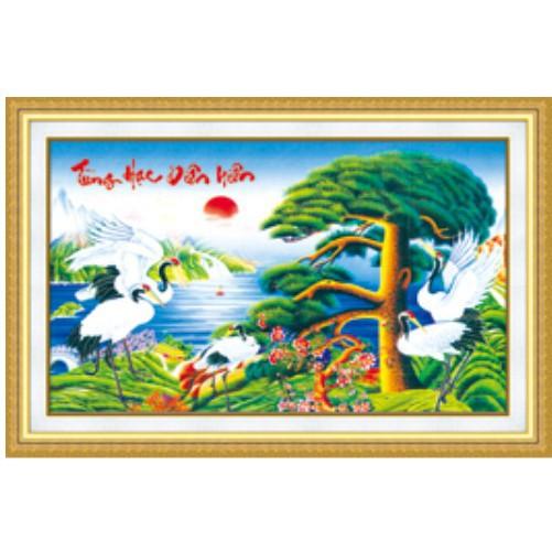 Tranh Đính Đá TÙNG HẠC DIÊN NIÊN . Kích Thước: 1m x 63cm