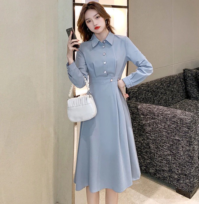 Đầm Sơ Mi Công Sở Hàn Quốc Cao Cấp Có Size M-L-XL-XXL