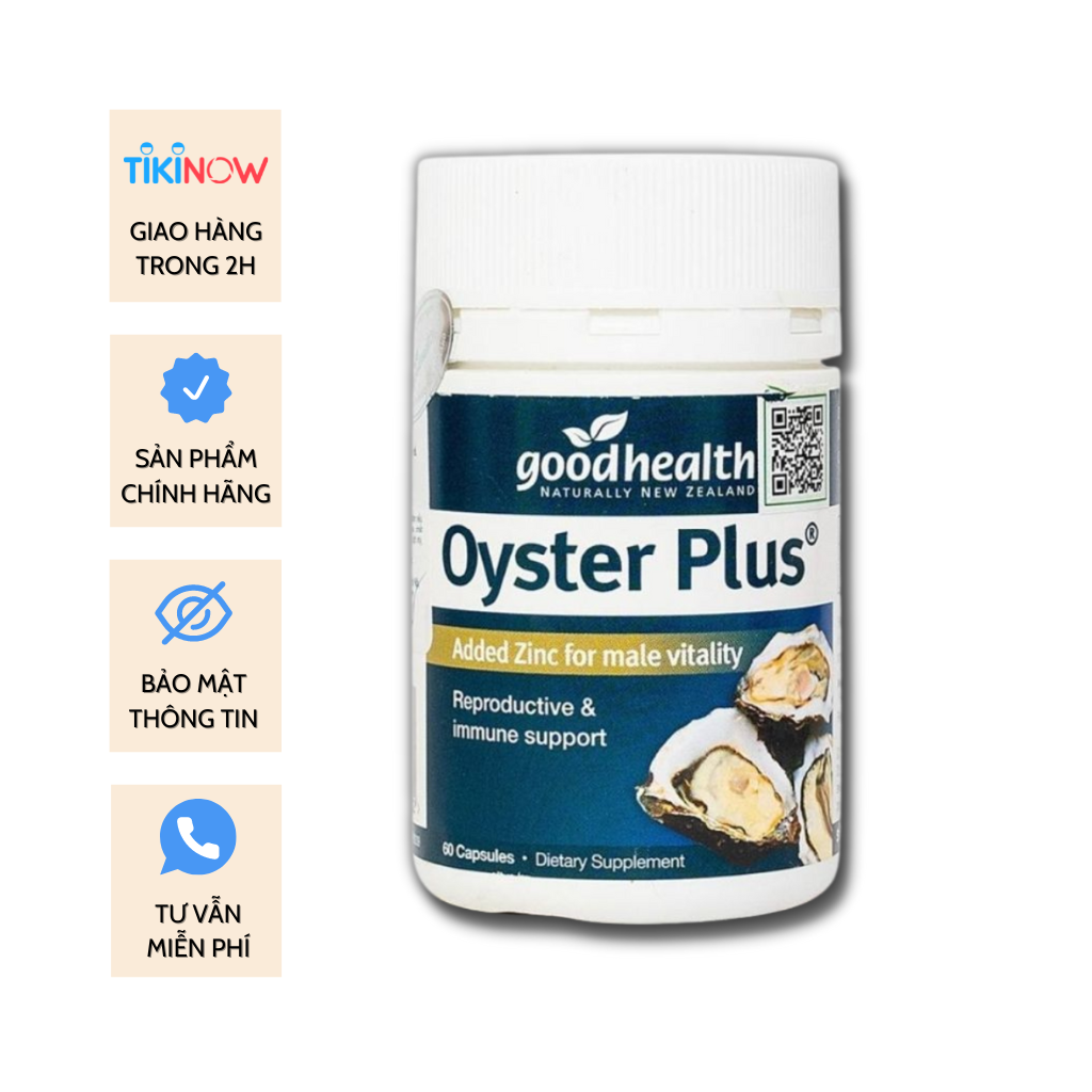 Goodhealth Oyster Plus Tinh Chất Hàu 60 Viên - Tăng Cường Sinh Lý - Cải Thiện Chất Lượng Tinh Trùng - Hàng Chính Hãng New Zealand