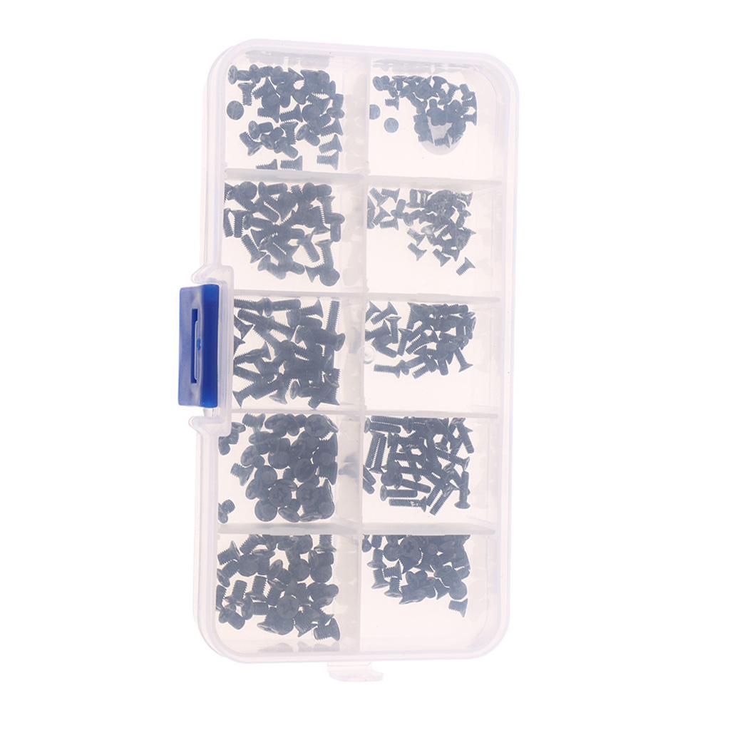 300Pcs M2 M2.5 M3 2-8mm  Head Metric Carbon Steel Micro Screws