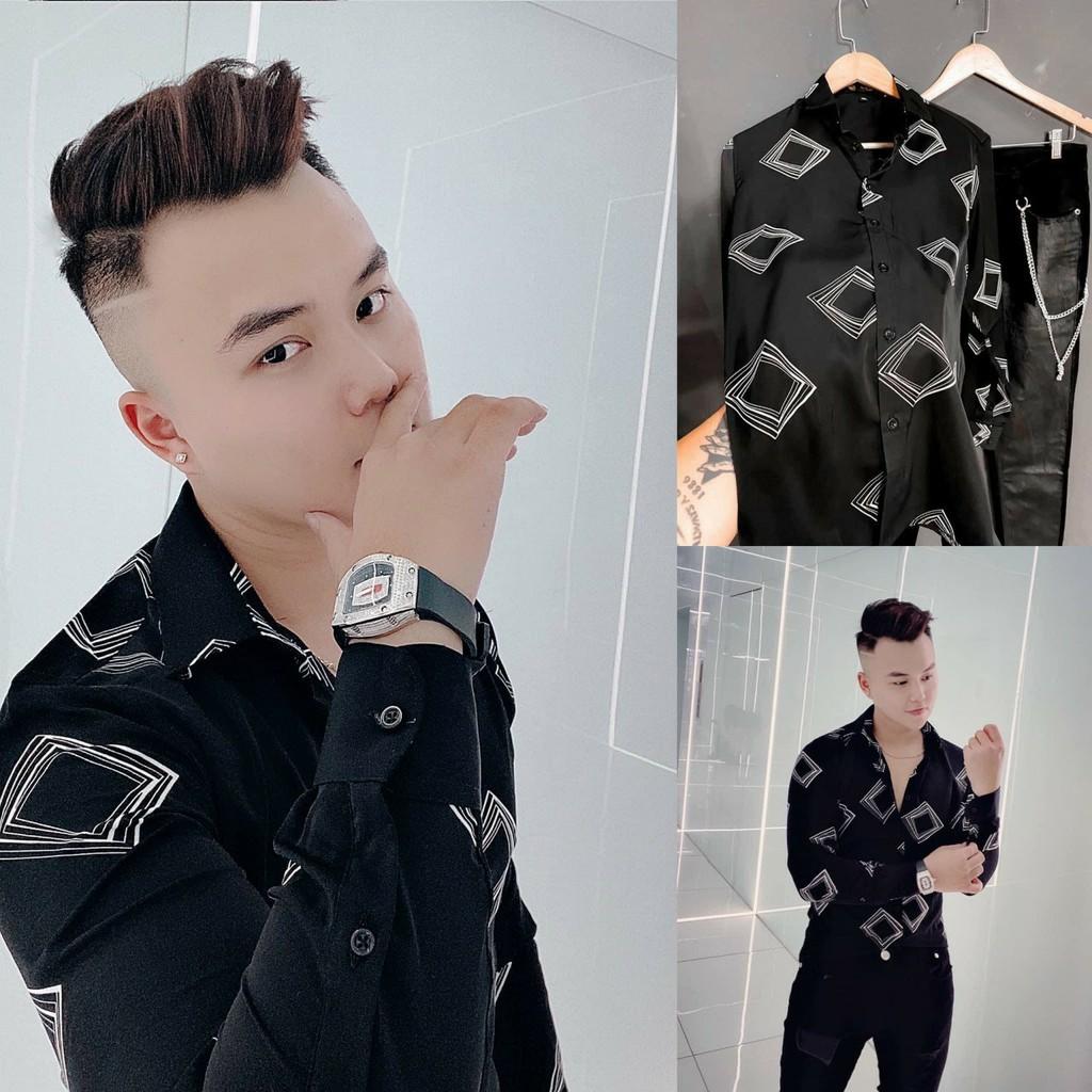 Áo sơ mi nam họa tiết 3d vải Lụa thoáng mát, thấm hút, không nhăn form slim fit LANA FASHION