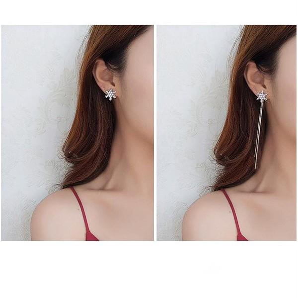 Bông tai thời trang Korea Style - Hoa tuyết dây mảnh