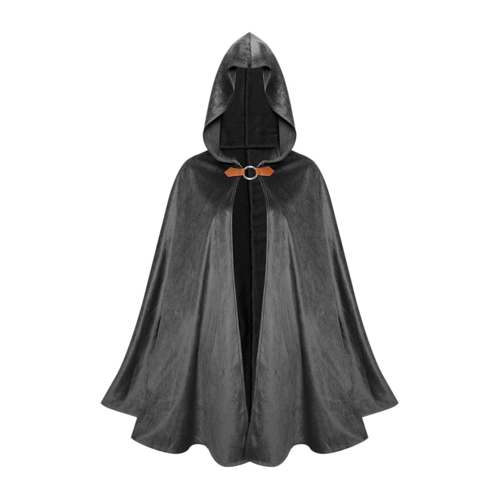 Hooded Cloak Steampunk with Hook Halloween Cloak for Adults Women Men Unisex