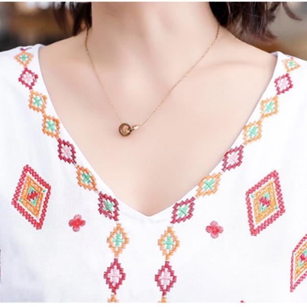 Váy bầu boho thổ cẩm dáng dài