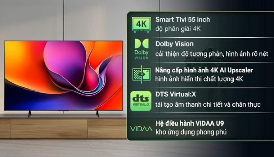 Smart Tivi Hisense 4K 55 inch 55A6Q - HÀNG CHÍNH HÃNG - CHỈ GIAO HCM
