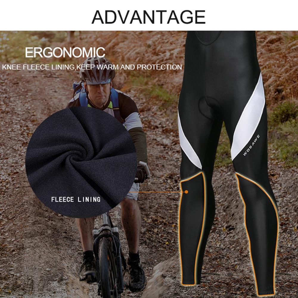 Bộ quần áo đi xe đạp Quần áo dài tay áo nhiệt lông cừu Áo khoác xe đạp mùa đông và quần yếm 3D có đệm