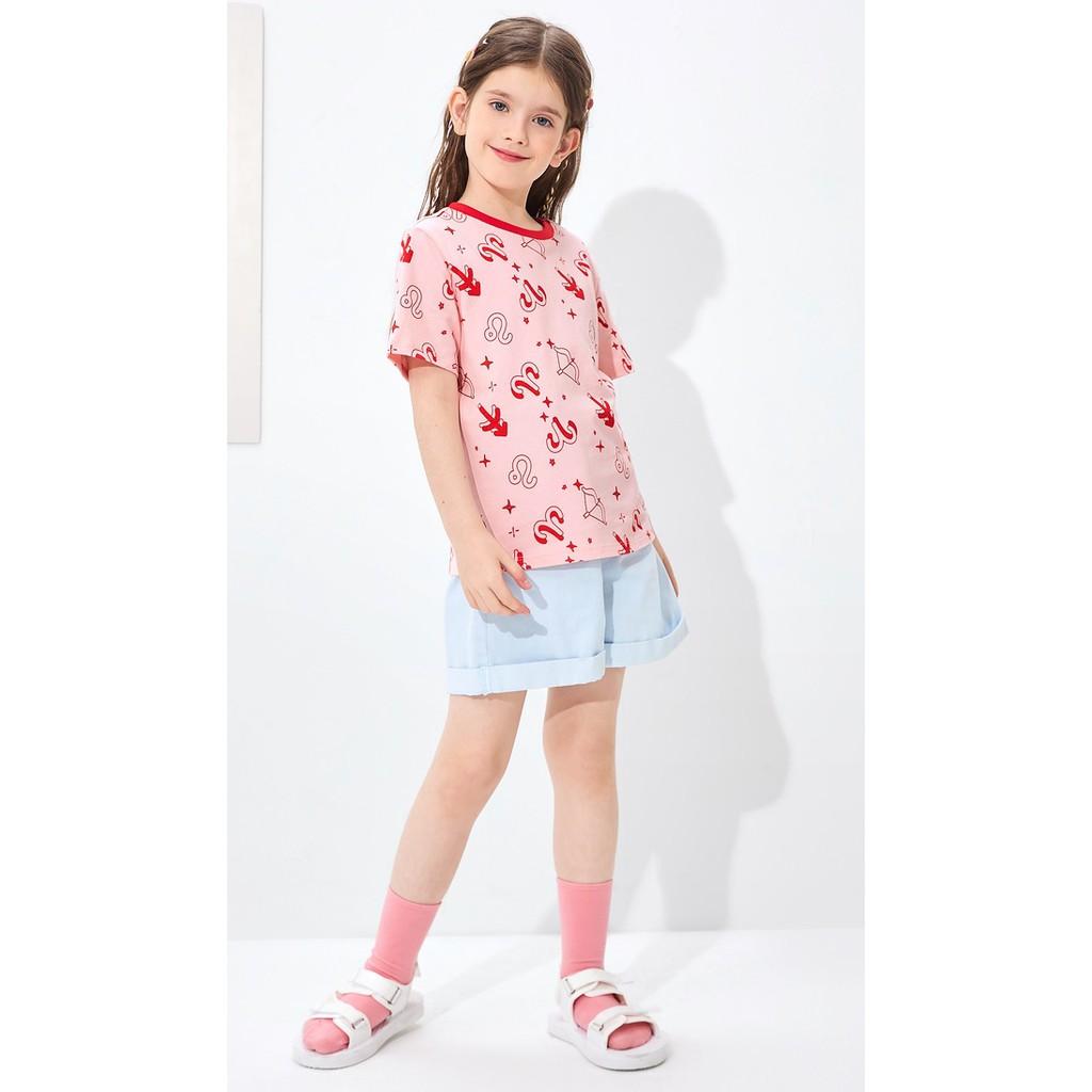 Áo thun ngắn tay màu hồng mùa hè cho bé gái Balabala
