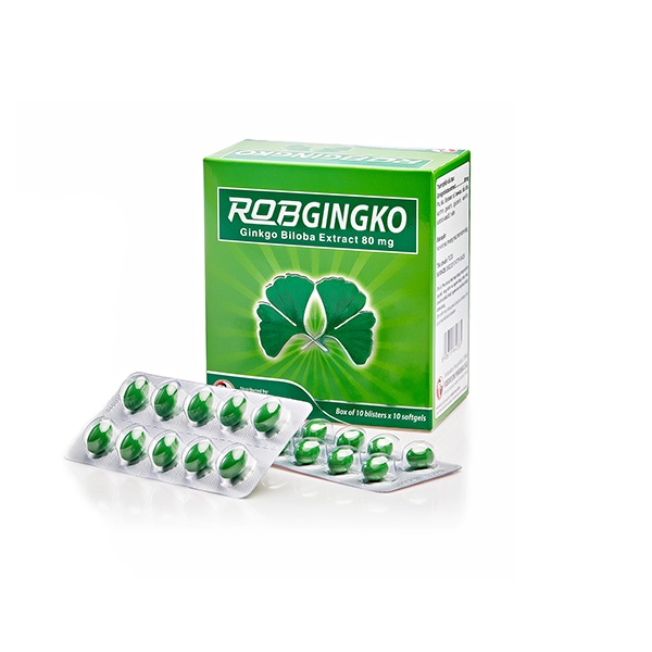 Thực phẩm chức năng hỗ trợ tuần hoàn não Robgingko – Robinson Pharma Usa-Hộp 100 viên