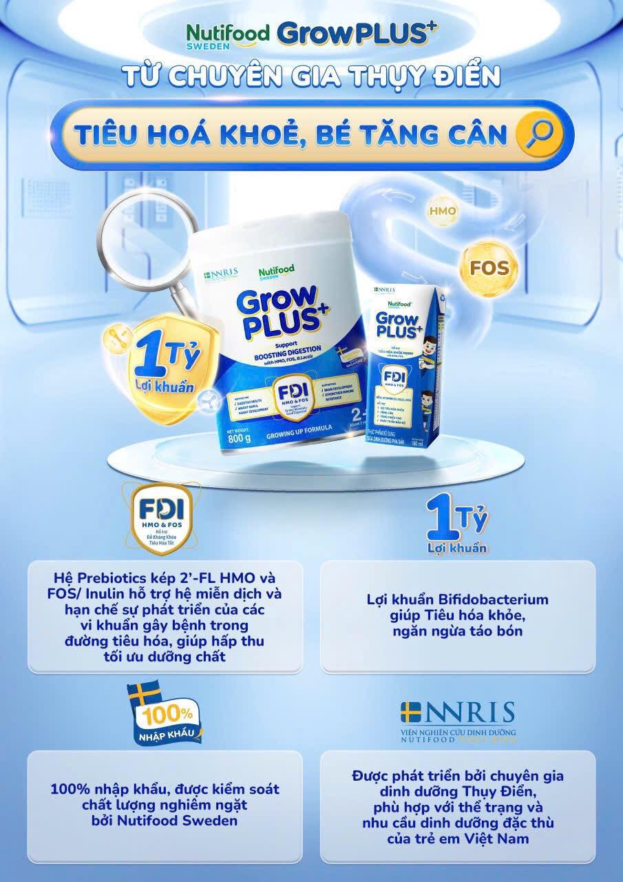 Sữa công thức Growplus+ Xanh nhạt 0+ lon 800g - Tiêu hoá khoẻ, Bé tăng cân (0-12 tháng)