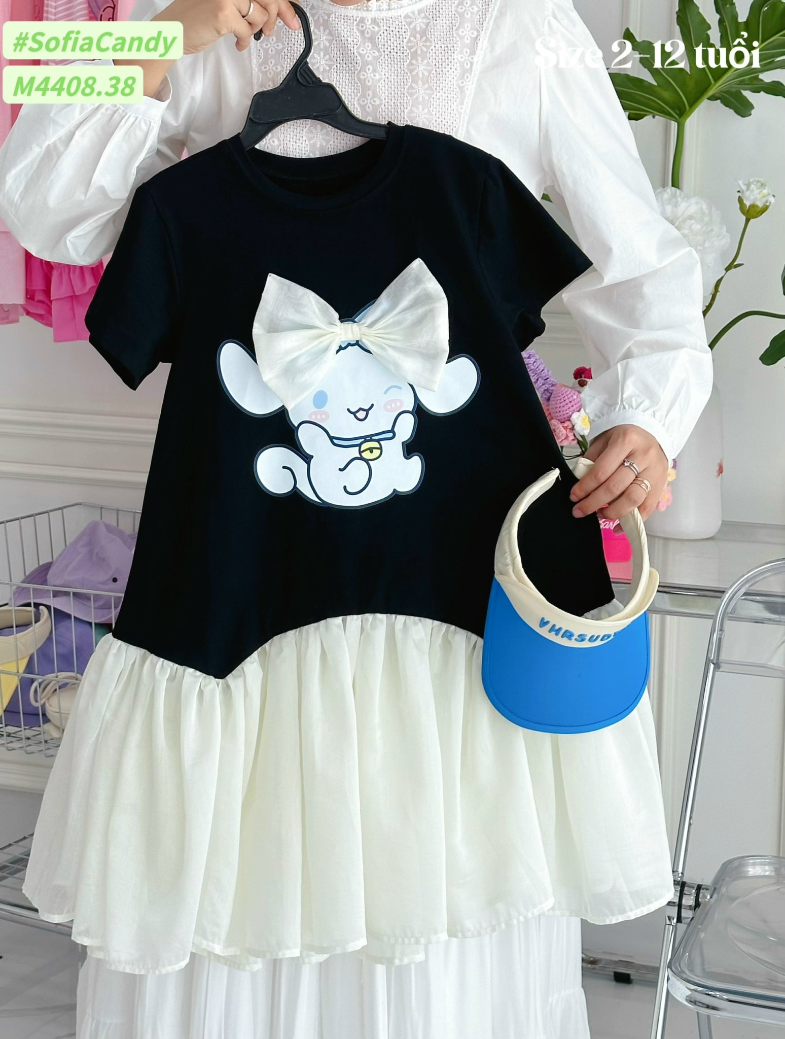 Đầm váy công chúa cho bé gái babydoll Cinnamoroll size 12-42kg hàng thiết kế cao cấp