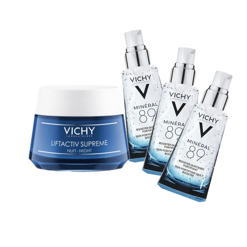 Bộ Kem Dưỡng Ngăn Ngừa Lão Hóa Da Ban Đêm  Vichy Liftactiv Supreme (50ml) + Tặng Dưỡng Chất Giàu Khoáng Chất Mineral 89