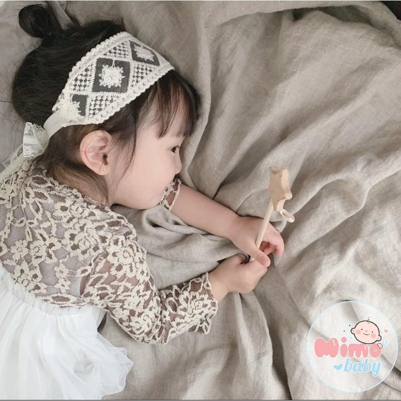 Băng đô bé gái - Mẫu ren trắng kiểu tiểu thư cho bé Mimo baby