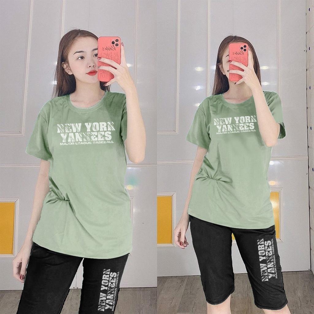 Đồ Bộ Mặc Nhà Nữ Quần Lửng Bigsize Thun Cotton Thể Thao Đẹp Dễ Thương Cute, Mặc Ngủ Đi Chơi DBN25