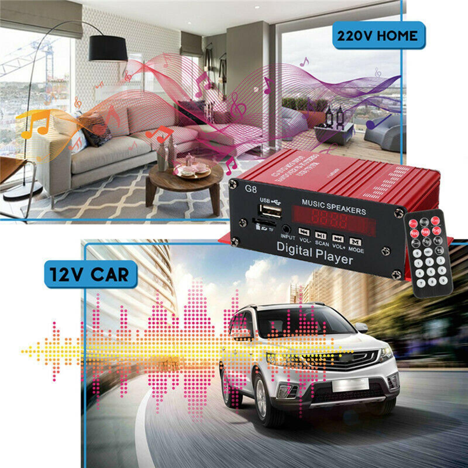 2x G8 200W Bluetooth Audio 2 Channel Amplifier Hi-Fi Integrated Amp 2.0 CH