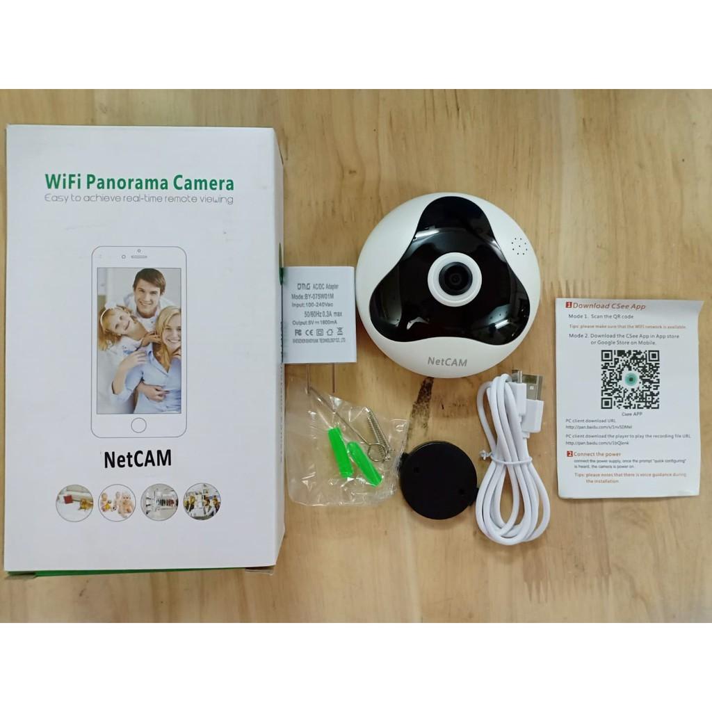 Camera IP wifi quay toàn cảnh 360 độ Panorama NetCAM VH01, Full HD 1080P, Đàm thoại 2 chiều - Hàng chính hãng