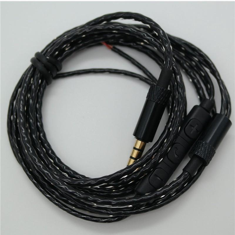 Dây cáp tai nghe sửa chữa nâng cấp thủ công có ba nút ổ cắm 3.5mm