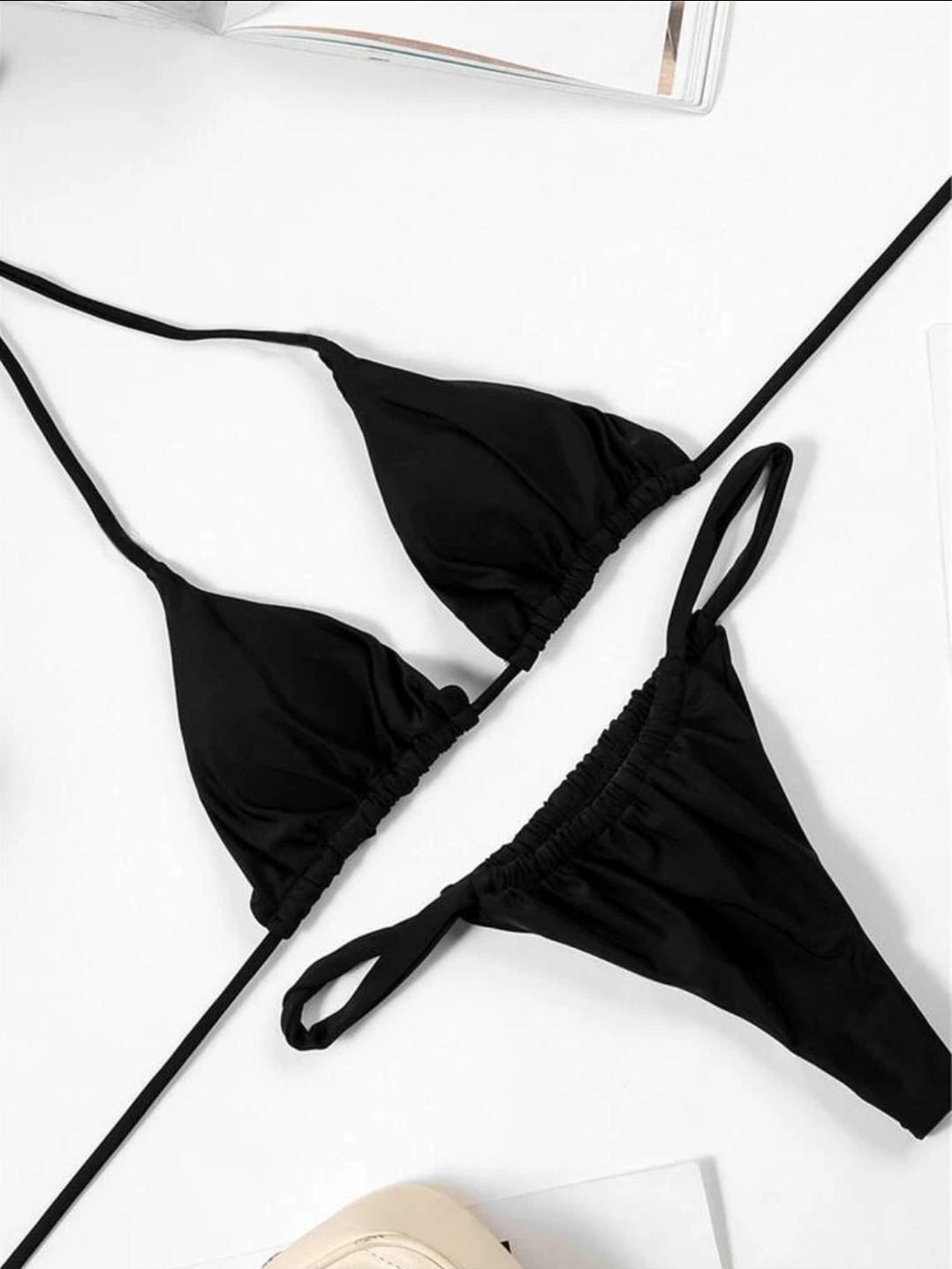 Bikini 2 mảnh bơi lội Đồ đi biển Basics cao cấp nhiều màu đen - cafe sữa