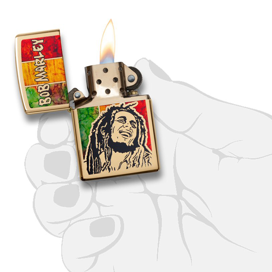 Bật Lửa Zippo 29490 Bob Marley Fusion High Polish Brass