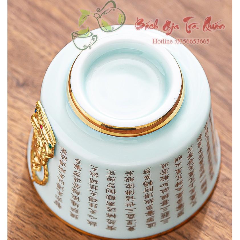 Chén Bát Nhã - Sứ Cao Lanh - Khảm Phật - Mạ Vàng Tĩnh Điện