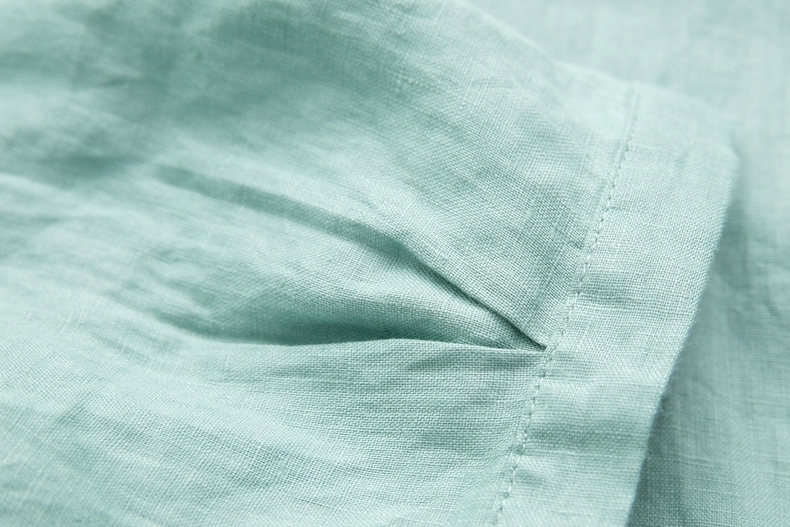 Đầm Linen suông dáng babydoll mẫu mới xuân hè thiết kế xẻ tà trước có dây thắt eo da216