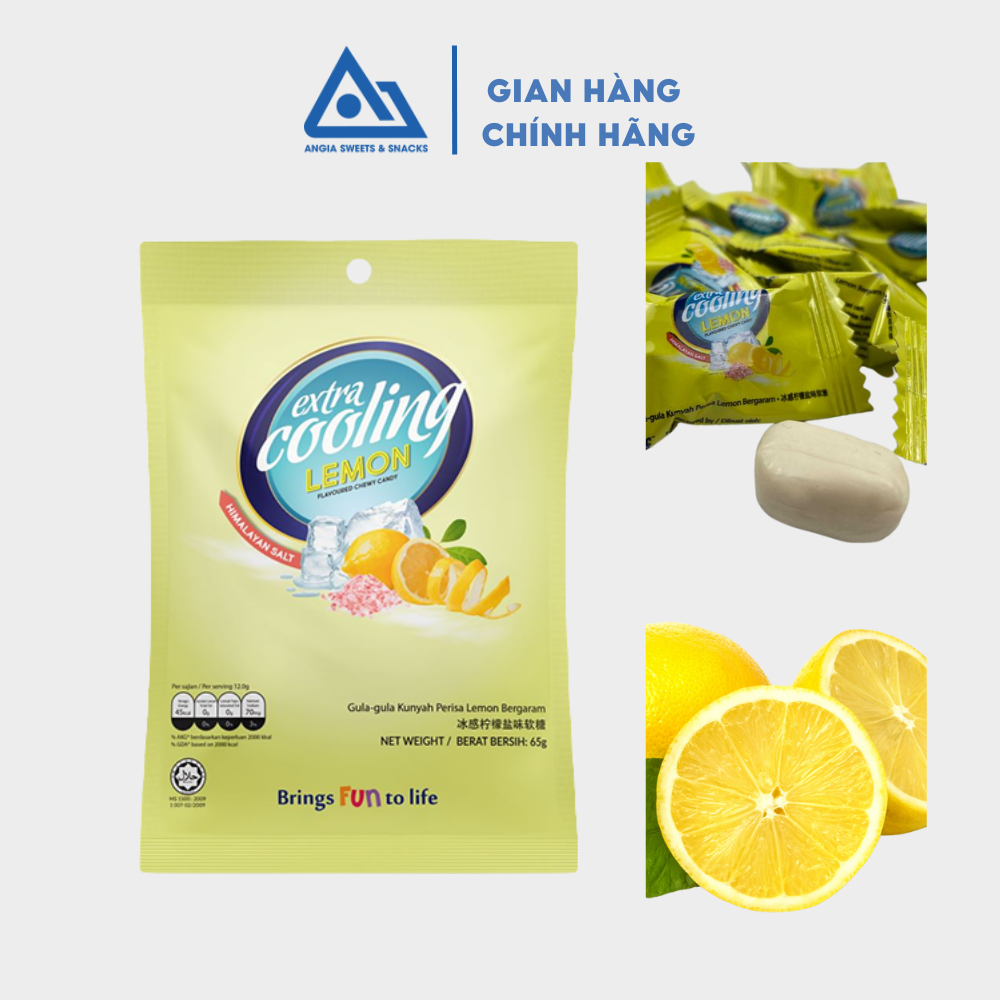 Kẹo mềm trái cây muối Extra Cooling gói 65g, kẹo dẻo Chewy Candy ăn vặt Malaysia nhiều vị An Gia Sweets Snacks