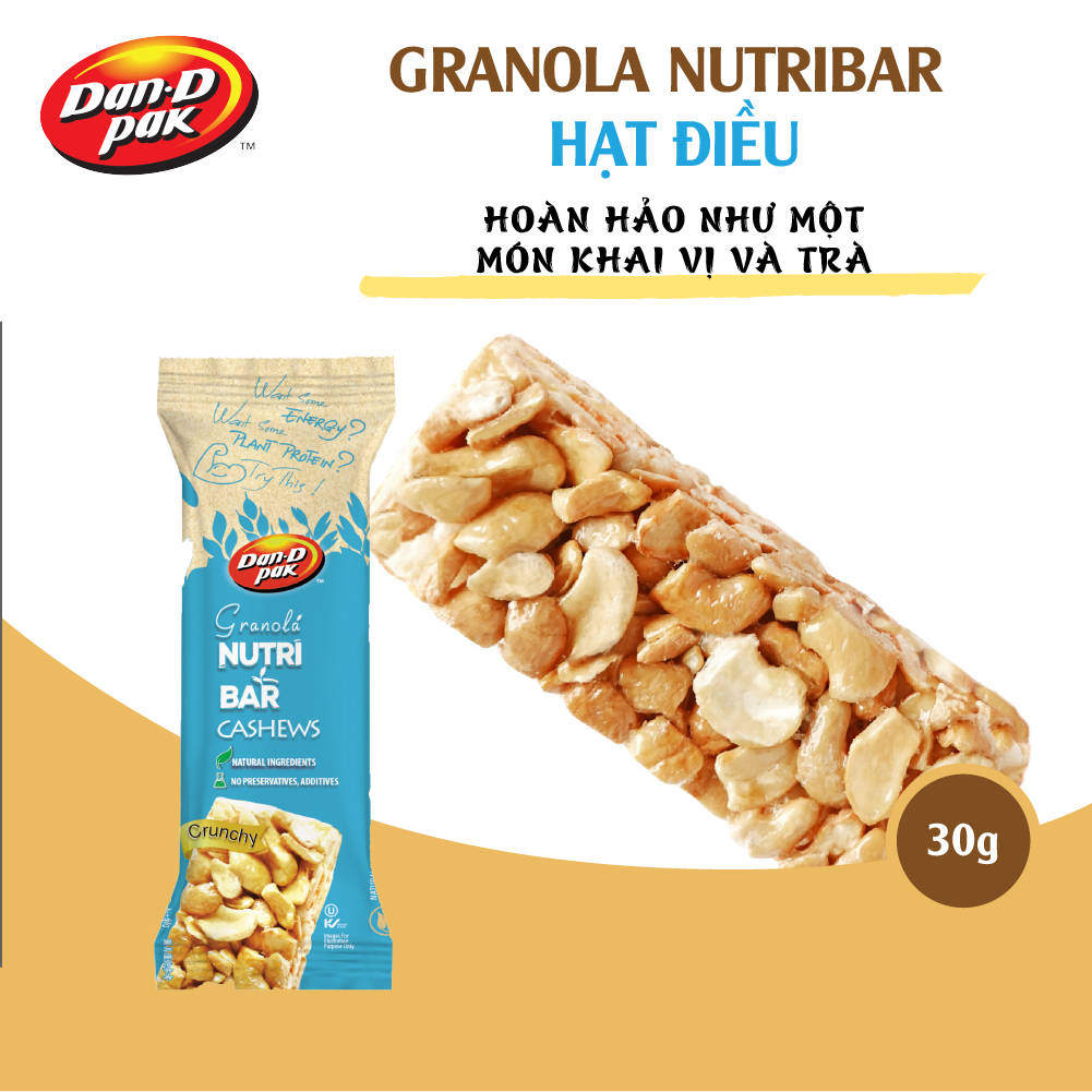 Combo 5 Thanh Granola Hạt Điều 30g Dan D Pak