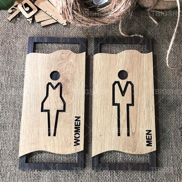 Bộ bảng toilet (nhà vệ sinh) Man Women dán tường bằng keo 2 mặt