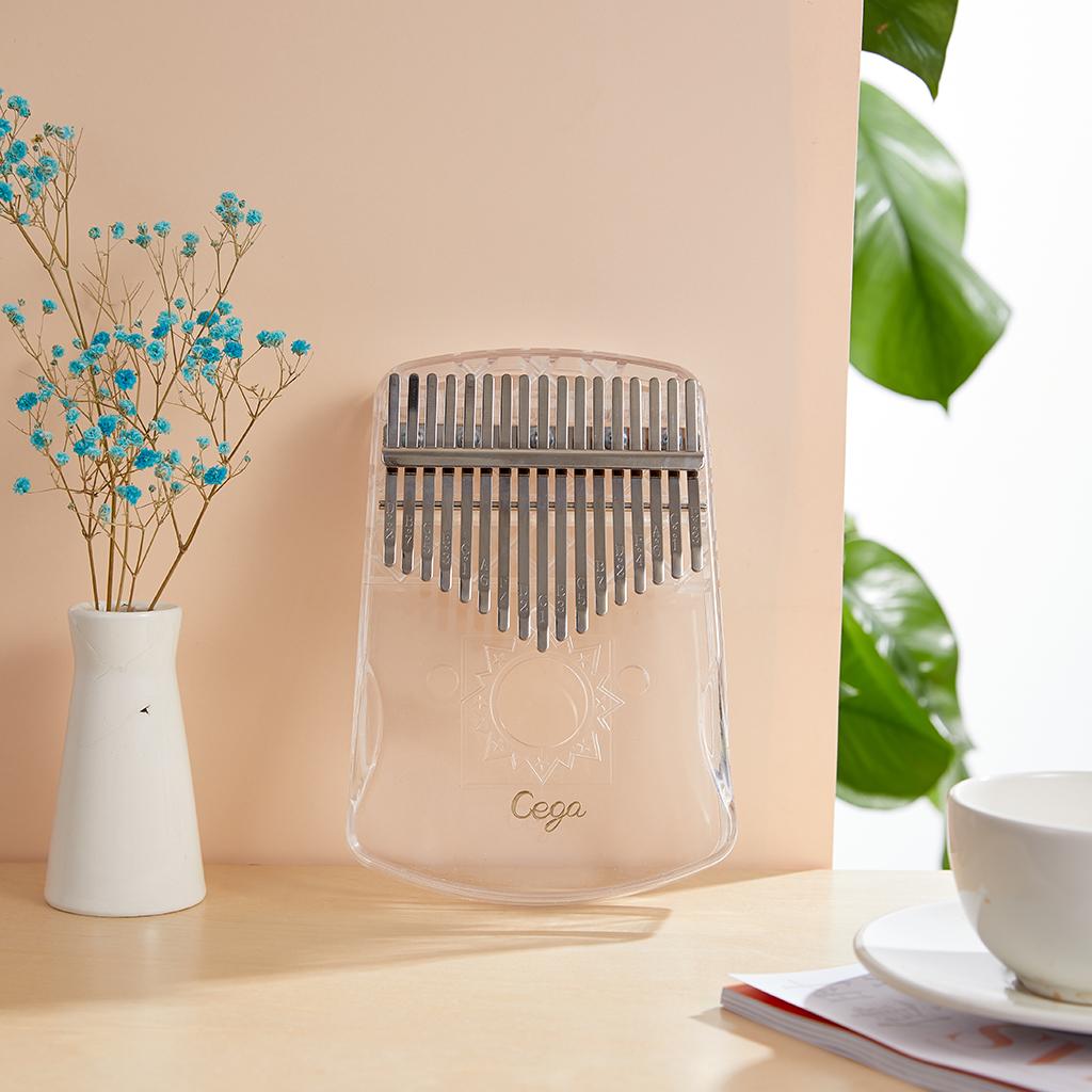 17-Key Crystal Kalimba Finger Thumb Piano Mbira Soft Handle Clear w/ Sticker