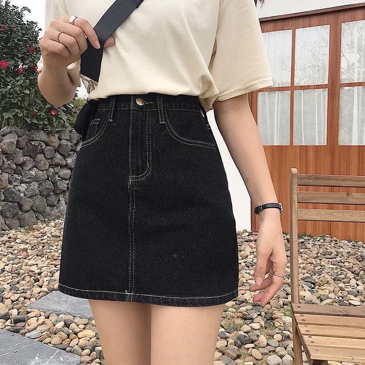 Chân Váy Cạp Cao Chữ A_Kèm Quần Trong