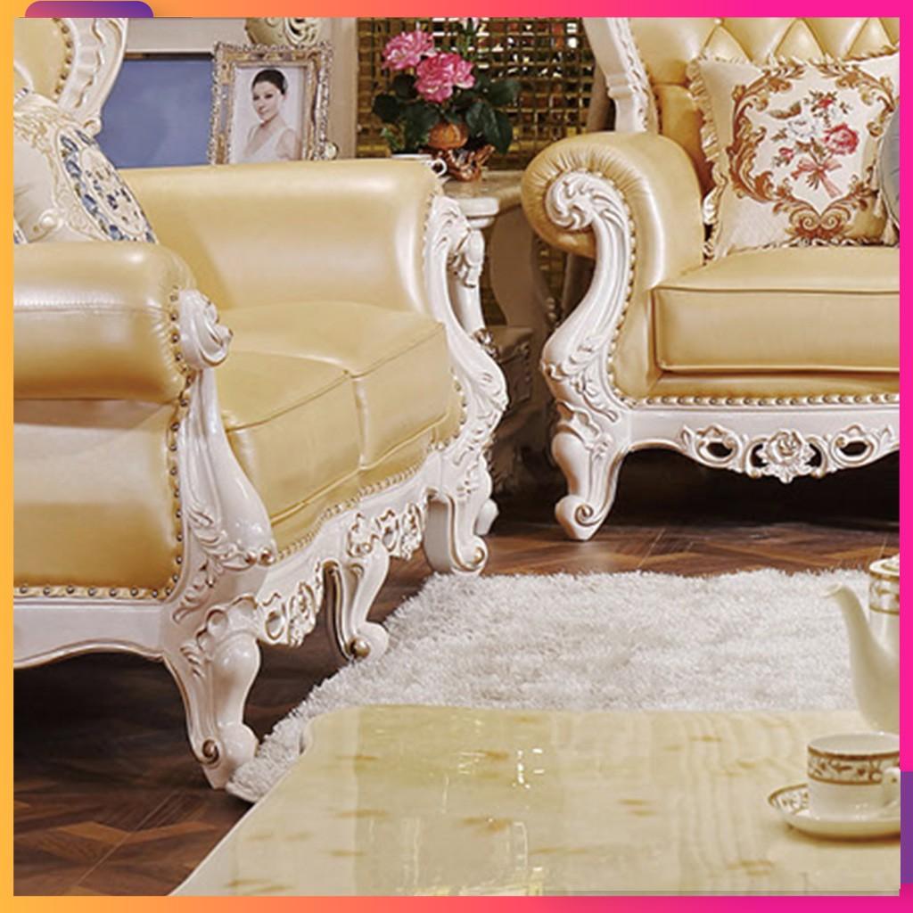 Sofa tân cổ điển hoàng gia gỗ thịt bọc da bò nguyên miếng – xứng tầm đẳng cấp cho nhà Lâu Đài, Siêu Biệt Thự