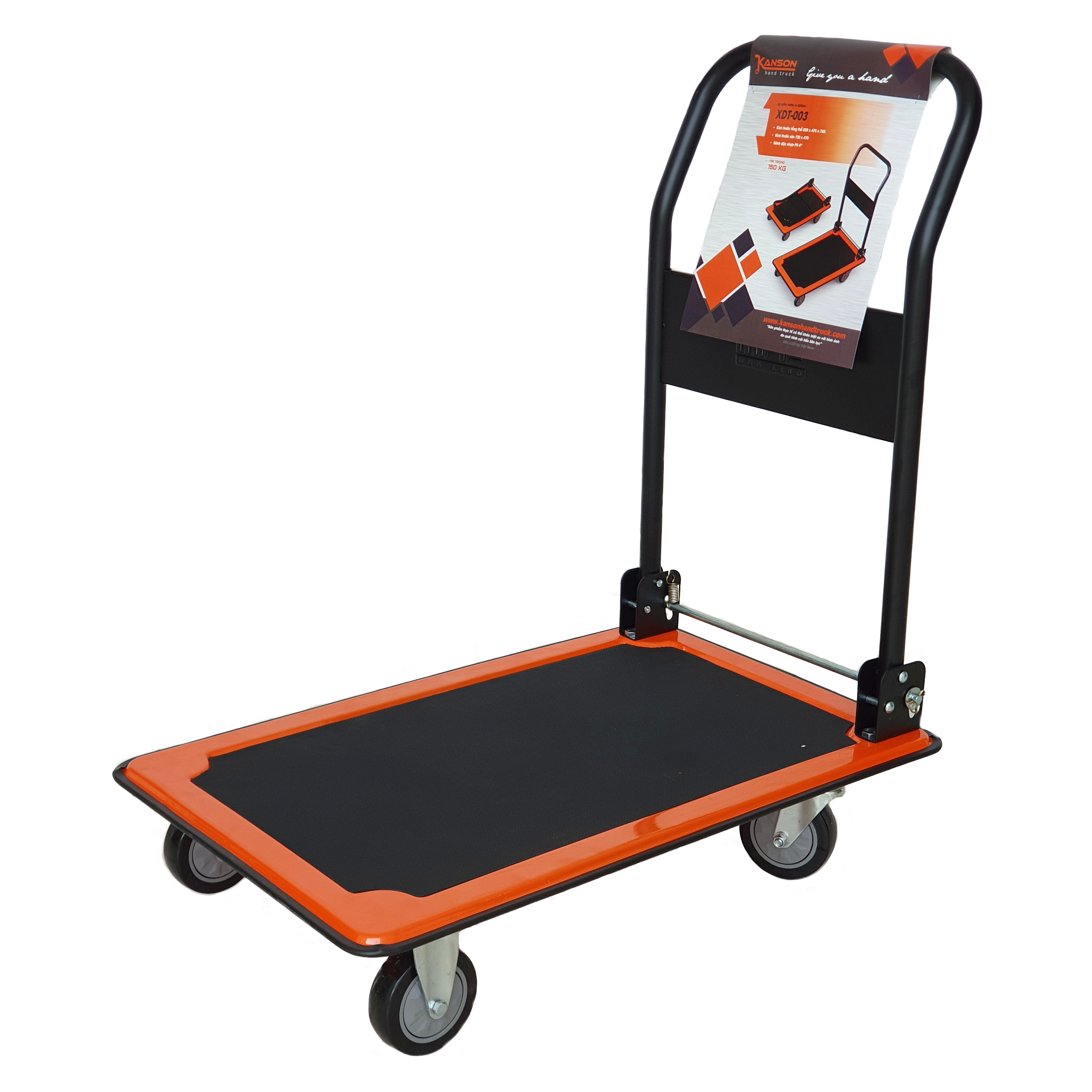 Xe đẩy hàng 4 bánh gấp gọn Kanson Handtruck TP-XDT003 - tải trọng 150kg