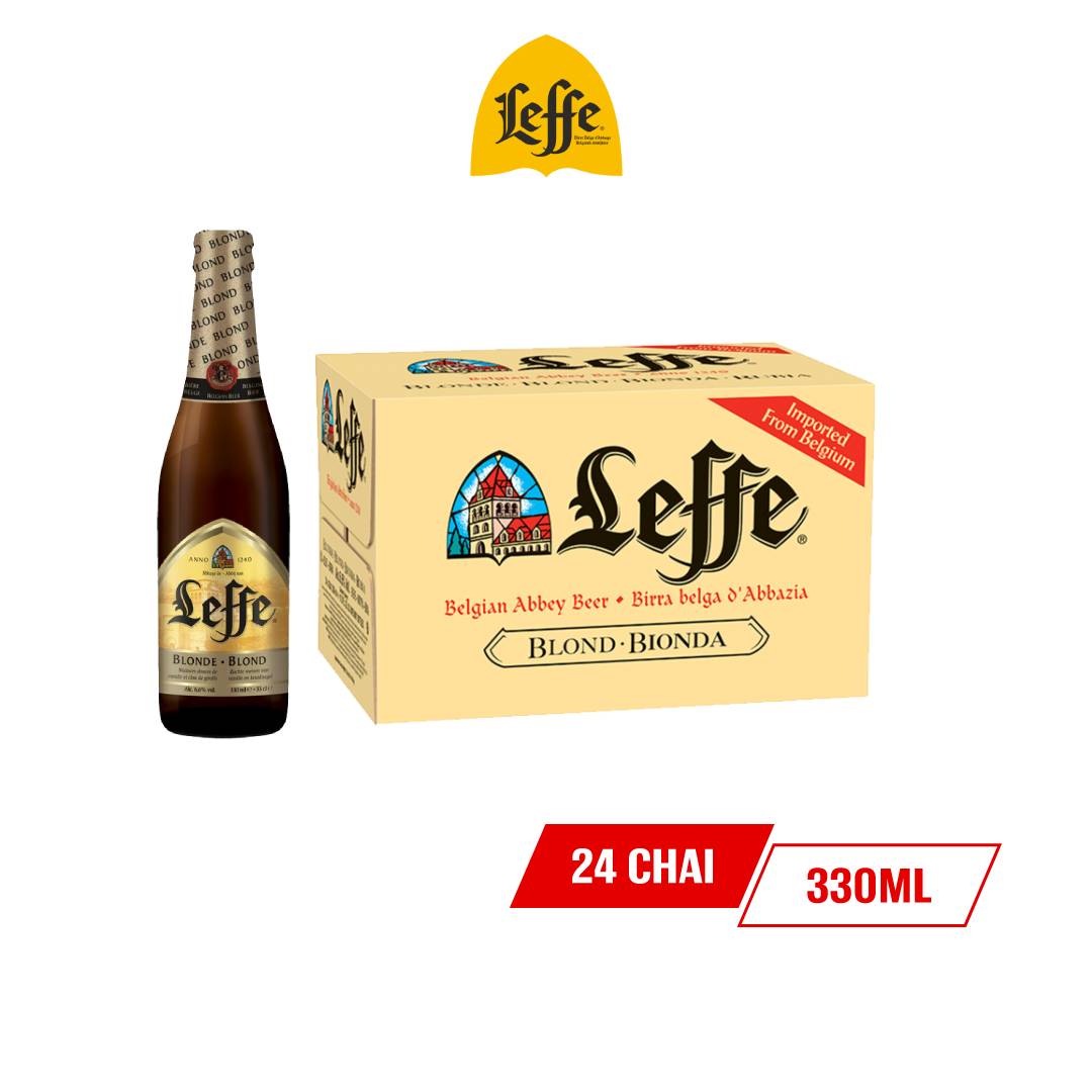 Thùng 24 Chai Bia Leffe Blonde - Bia Thầy Tu Nhập Khẩu Bỉ