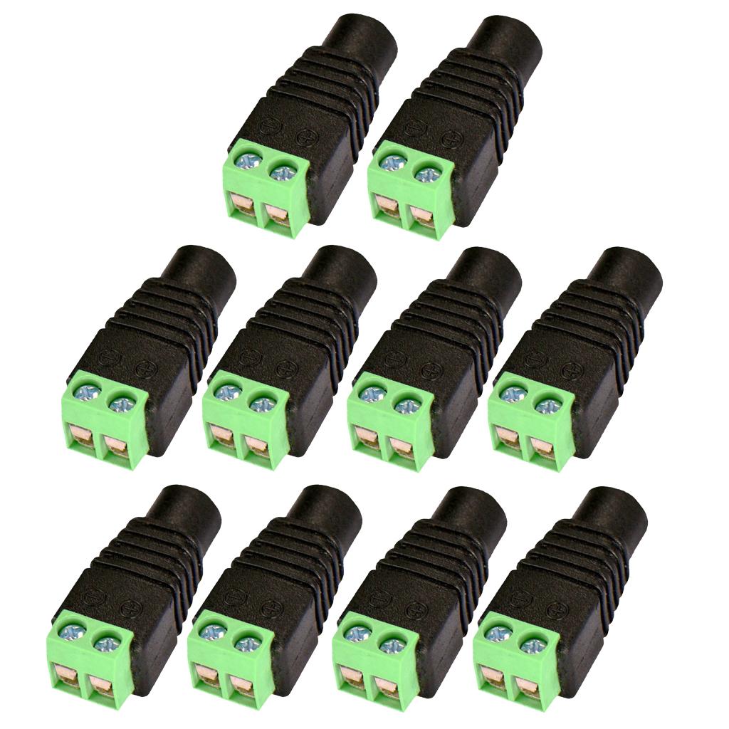 10 12V Nữ DC Jack Cắm Dành Cho Dải Đèn LED 120W Nhiệt Độ Hoạt Động: -50 ° C ~ 68 ° C
