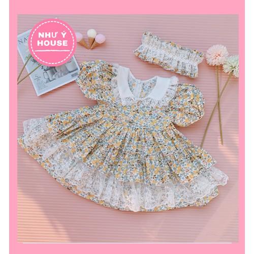 Váy bé gái công chúa Lolita + TẶNG TURBAN NHƯ Ý HOUSE’S - - LOLITA HOA VÀNG
