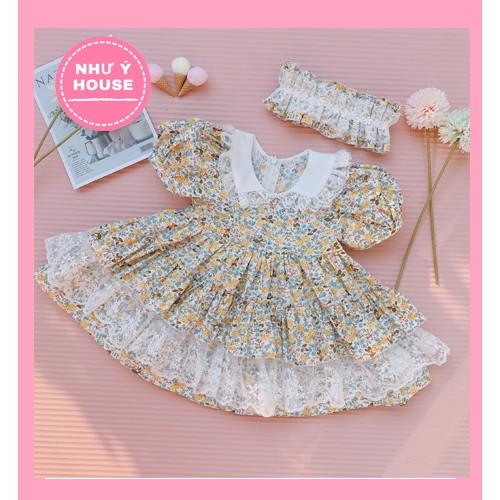 váy bé gái công chúa Lolita + TẶNG TURBAN NHƯ Ý HOUSE’S - - LOLITA HOA VÀNG