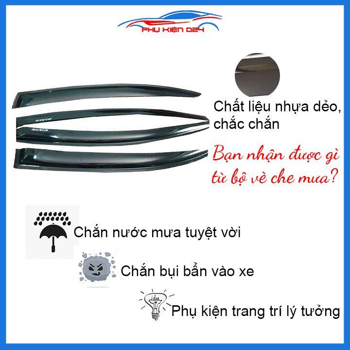 Hình ảnh Vè mưa Civic 2006-2007-2008 vè đen che mưa bảo vệ trang trí xe