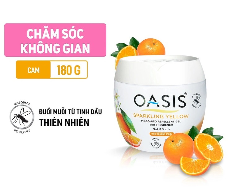 Sáp thơm đuổi muỗi OASIS Natural, Sáp thơm phòng khử mùi phòng ngủ, nhà vệ sinh toilet, ô tô với mùi hương tự nhiên 180g siêu tiện lợi